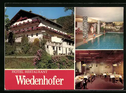 AK Terenten im Pustertal, Hotel-Restaurant Wiedenhofer in drei Ansichten
