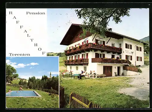 AK Terenten im Pustertal, Pension Raffalthof mit Schwimmbad