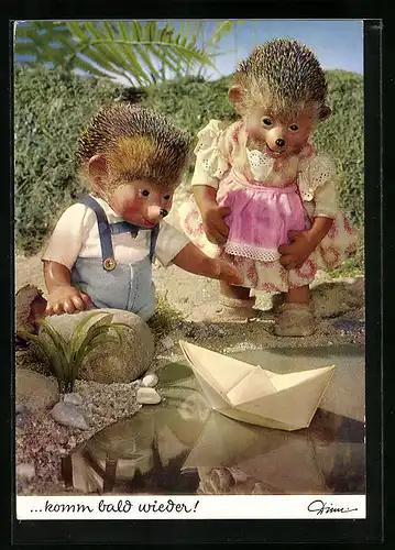 AK Mecki-Kinder zum Schiff im Wasser ...komm bald wieder !