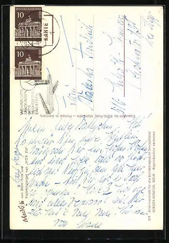 AK Ohne Wein und Liebe ist das Leben trübe, Mecki beim Weintrinken