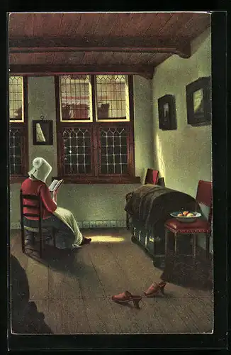 Künstler-AK Stengel & Co. Nr.29982: Inneres einer holländischen Wohnstube