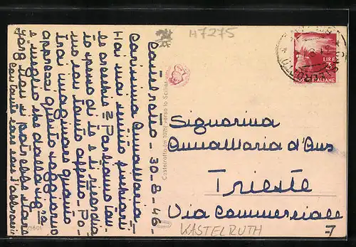 AK Kastelruth, Ortsansicht mit Kirche