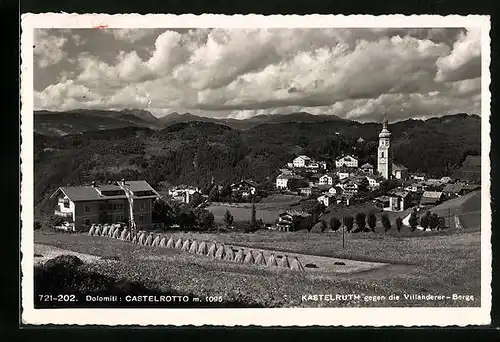 AK Kastelruth, Gesamtansicht gegen die Villanderer Berge