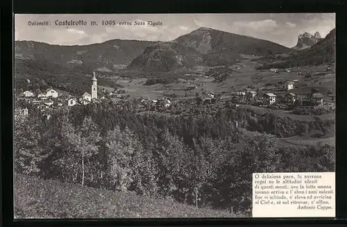 AK Castelrotto, Ortsansicht verso Sass Rigais