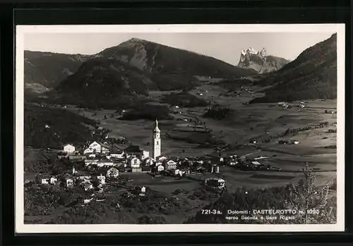 AK Castelrotto, Ortsansicht verso Seceda e Sass Rigais
