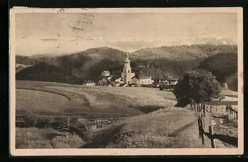 AK Kastelruth, Gesamtansicht aus der Ferne