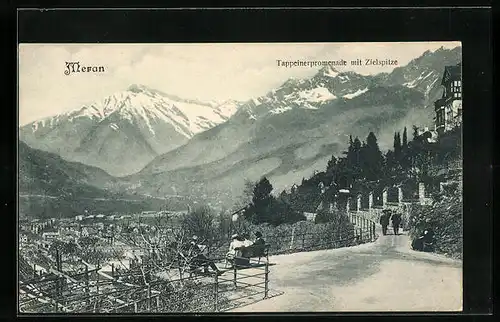 AK Meran, Tappeinerpromenade mit Zielspitze