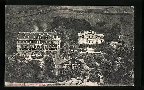 AK Wildemann i. Harz, Kurhaus und Villa Maria aus der Vogelschau