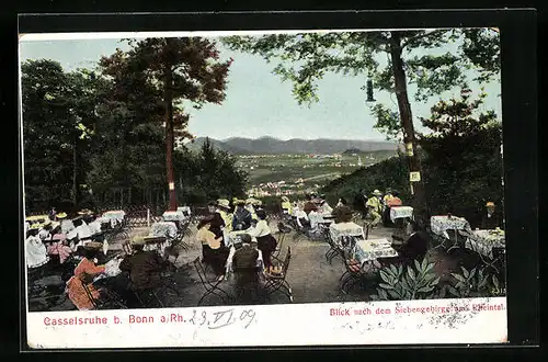 AK Bonn am Rhein, Ausflugslokal Casselsruhe mit Blick nach dem Siebengebirge und Rheintal