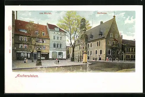 AK Aschersleben, Am Markt mit Rathaus