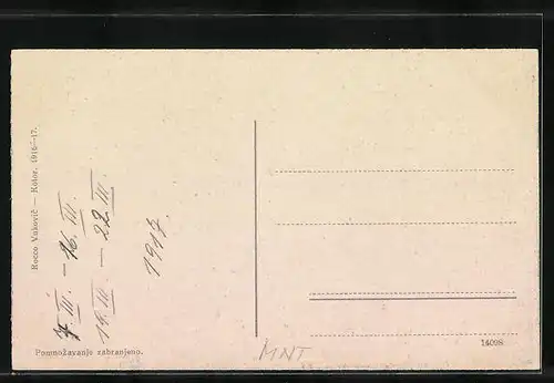 AK Kotor - Cattaro, Totalansicht aus der Vogelschau