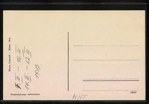 AK Kotor - Cattaro, Totalansicht aus der Vogelschau