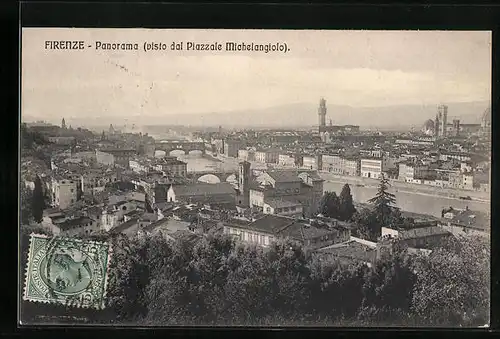 AK Firenze, Panorama aus der Vogelschau