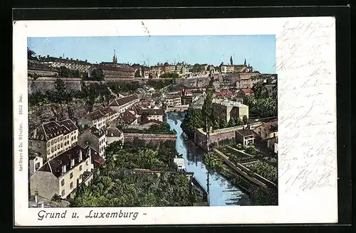AK Grund und Luxemburg, Ortsansicht aus der Vogelschau