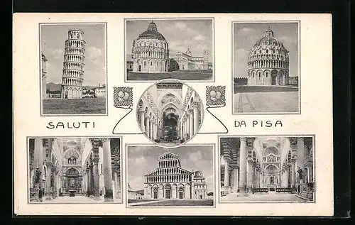 AK Pisa, Sieben Ansichten aus der Stadt