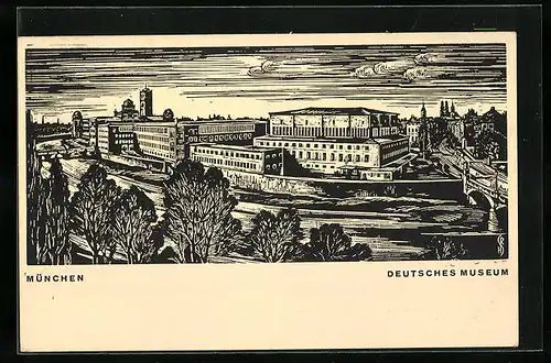 Künstler-AK München, Deutsches Museum