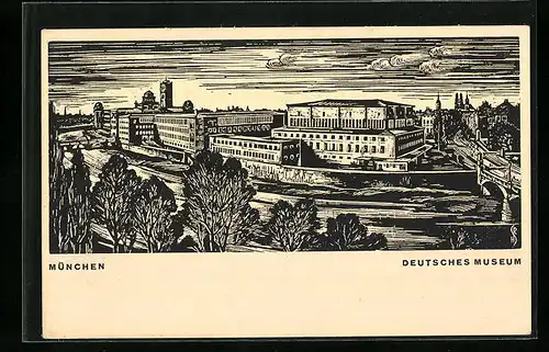 Künstler-AK München, Deutsches Museum