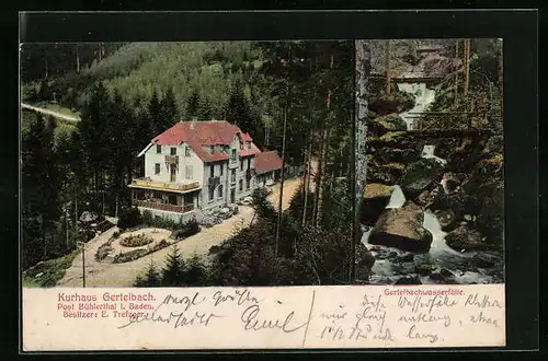 AK Bühlertal, Kurhaus Gertelbach und Gertelbachwasserfälle