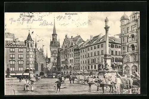 AK München, Marienplatz