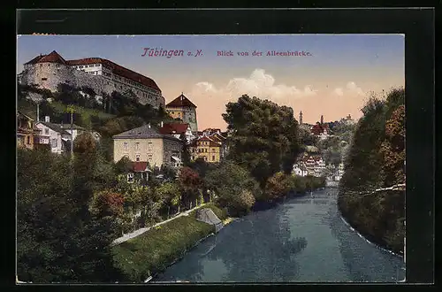 AK Tübingen a. N., Blick von der Alleenbrücke