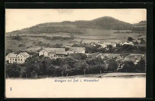 AK Gresgen-Zell im Wiesenthal, Ortsansicht aus der Vogelschau