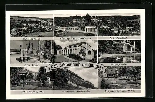 AK Bad Schwalbach im Taunus, Neun Ansichten aus der Ortschaft