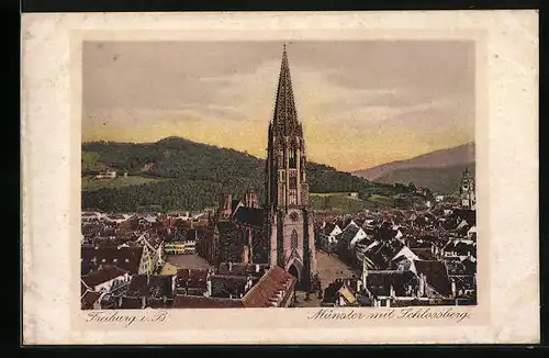 AK Freiburg i. B., Münster mit Schlossberg