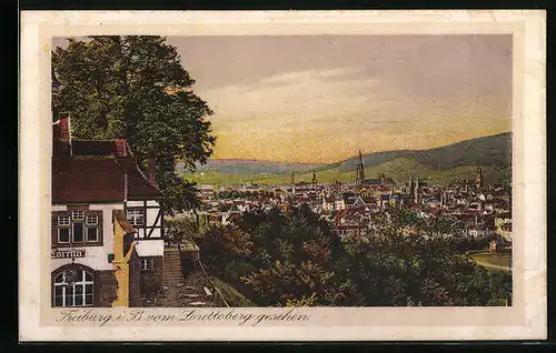AK Freiburg i. B., Ortsansicht vom Lorettoberg gesehen