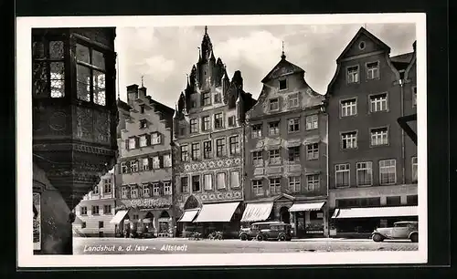 AK Landshut a. d. Isar, Altstadt mit Geschäften