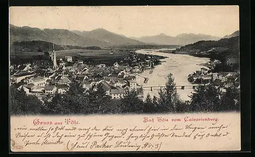 AK Bad Tölz, Ortsansicht vom Calvarienberg gesehen
