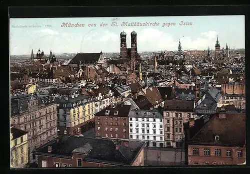 AK München, Ortsansicht von der St. Matthäuskirche gegen Osten