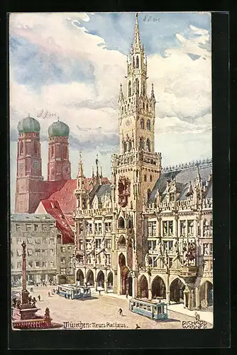 Künstler-AK Richard Wagner: München, Neues Rathaus