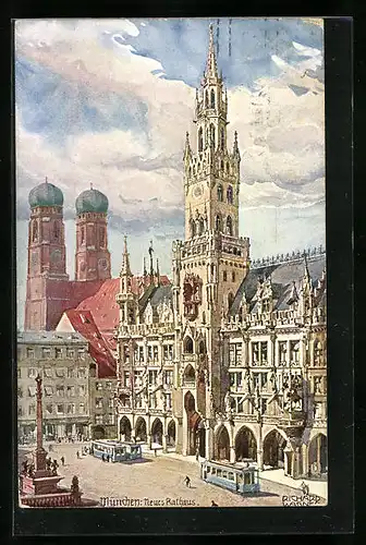 Künstler-AK Richard Wagner: München, Neues Rathaus
