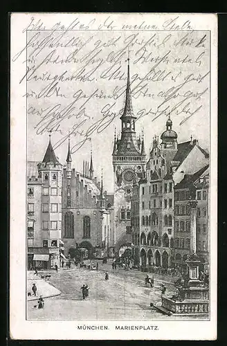 AK München, Marienplatz