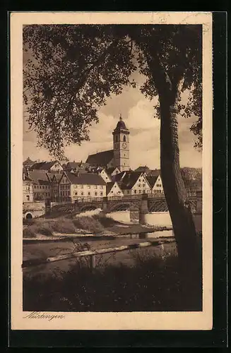 AK Nürtingen, Ortsansicht mit Kirche