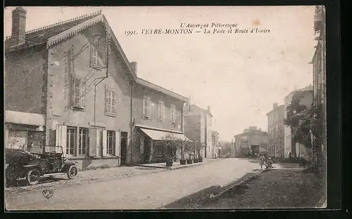 AK Veyre-Monton, L`Auvergne Pittoresque, La Poste et Route d`Issoire