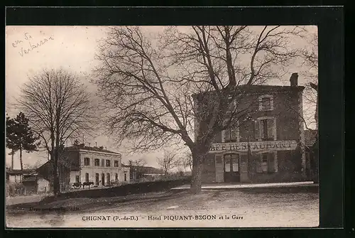 AK Chignat, Hôtel Piquant-Begon et la Gare