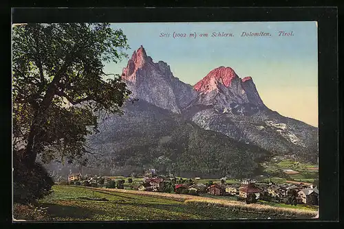 AK Seis am Schlern, Panorama mit dem Schlern