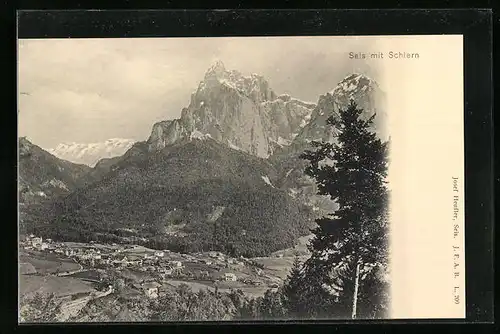 AK Seis am Schlern, Panorama vom Berg aus gesehen