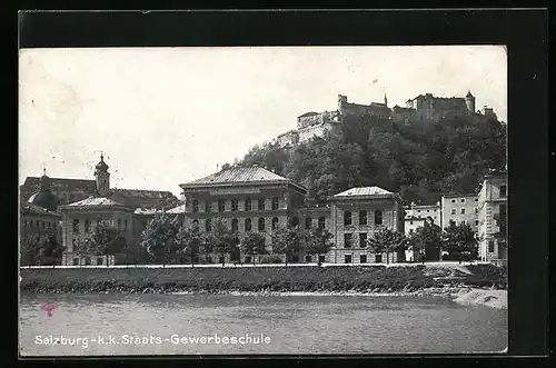 AK Salzburg, K. k. Staats-Gewerbeschule