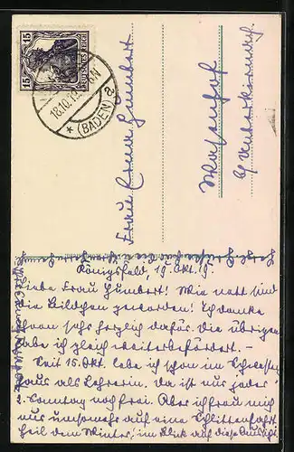 AK Königsfeld, Strassenpartie mit Kirche