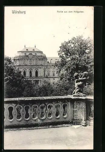 AK Würzburg, Partie aus dem Hofgarten