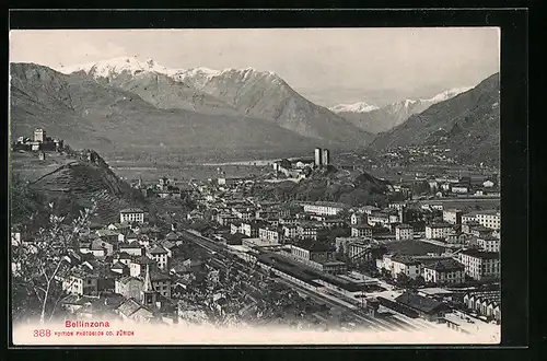 AK Bellinzona, Generalansicht der Stadt mit Alpenpanorama