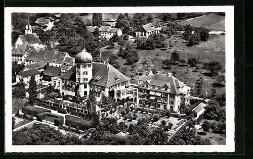AK Zizers, Blick auf das Szt. Johannes - Stift, Fliegeraufnahme