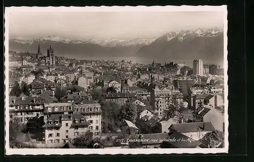 AK Lausanne, Vue Generale et les Alpes