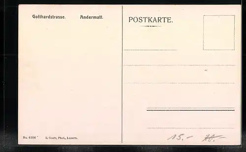 AK Andermatt, Ortstotale an der Gotthardstrasse
