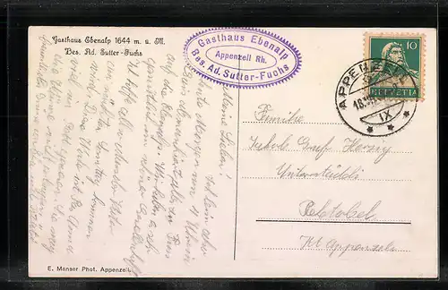 AK Appenzell, vor dem Gasthaus Ebenalp