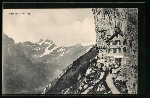 AK Appenzell, vor dem Gasthaus Aescher