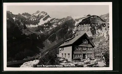 AK Andermatt, am Berggasthaus Ebenalp, Blick auf die Berge