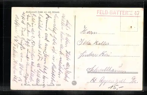 AK Andermatt, Generalansicht mit Stöckli